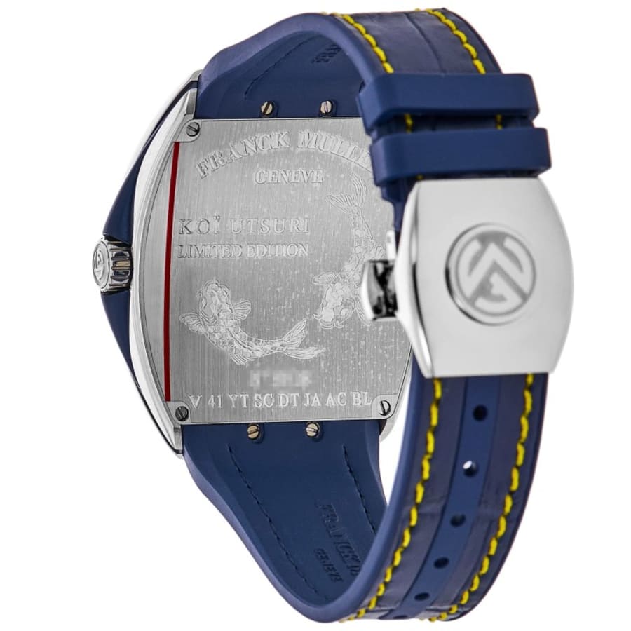 Franck Muller Vanguard Limited Edition 41mm Yachting Koi Blue Dial Rubber & Leather Strap Men's Watch V 41 YT SC DT JA AC BL