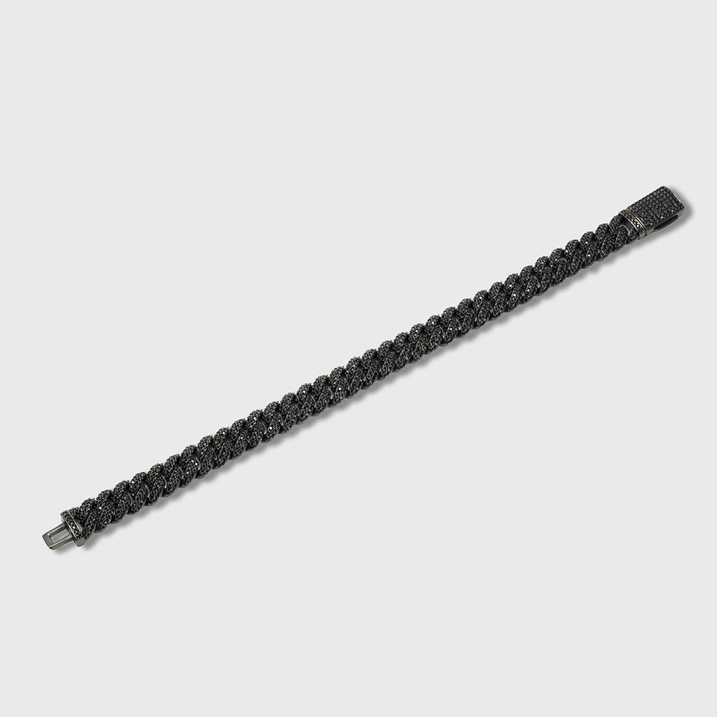 Iced Cuban Bracelet (Black) - 10mm