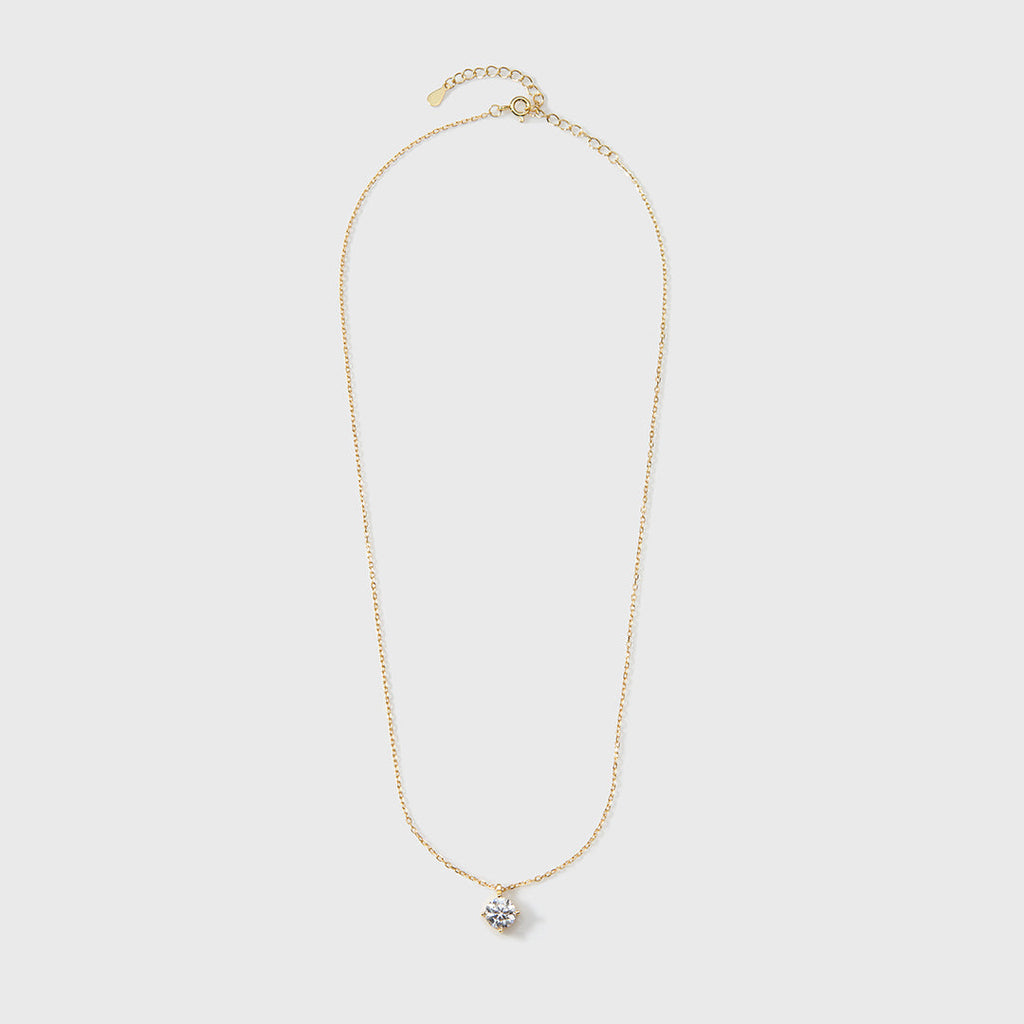 Moissanite Round 1ctw Solitaire Necklace (Gold)