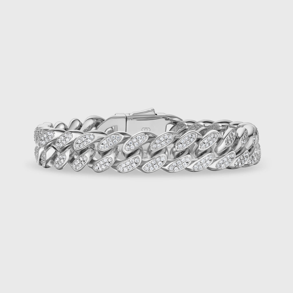 Iced Cuban Bracelet (Silver) - 12mm
