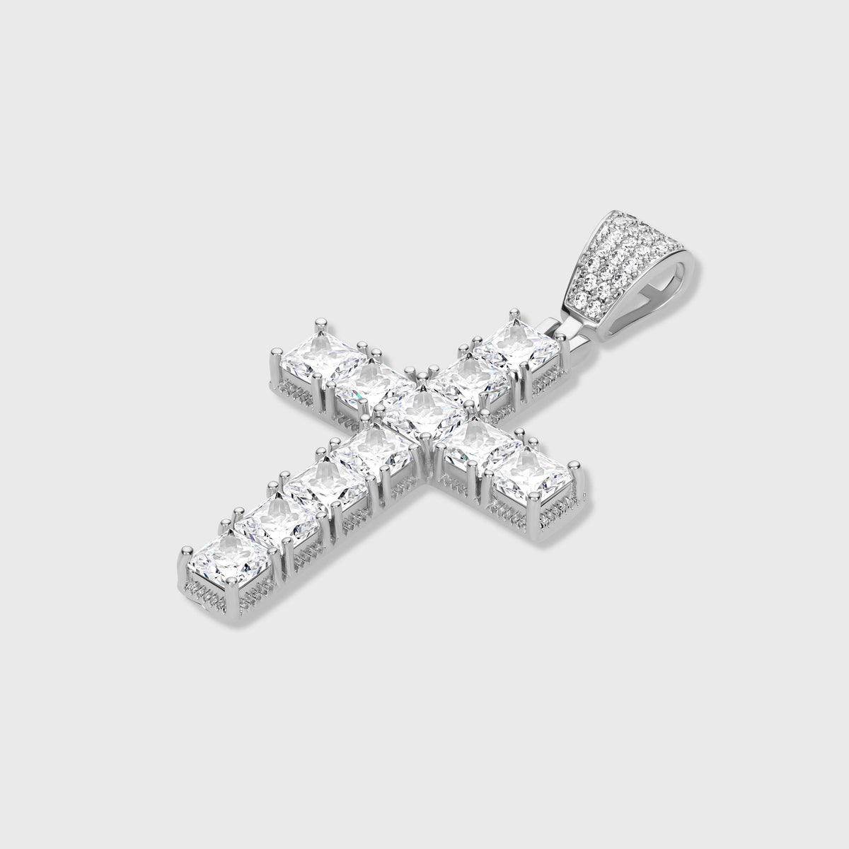 Cross Pendant - Princess Diamond Cut (Silver)