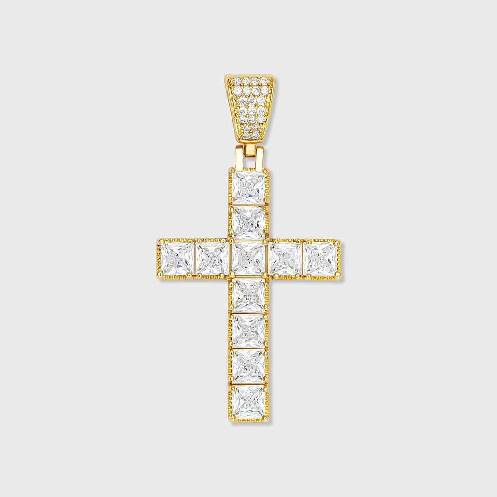 Cross Pendant - Princess Diamond Cut (Gold)