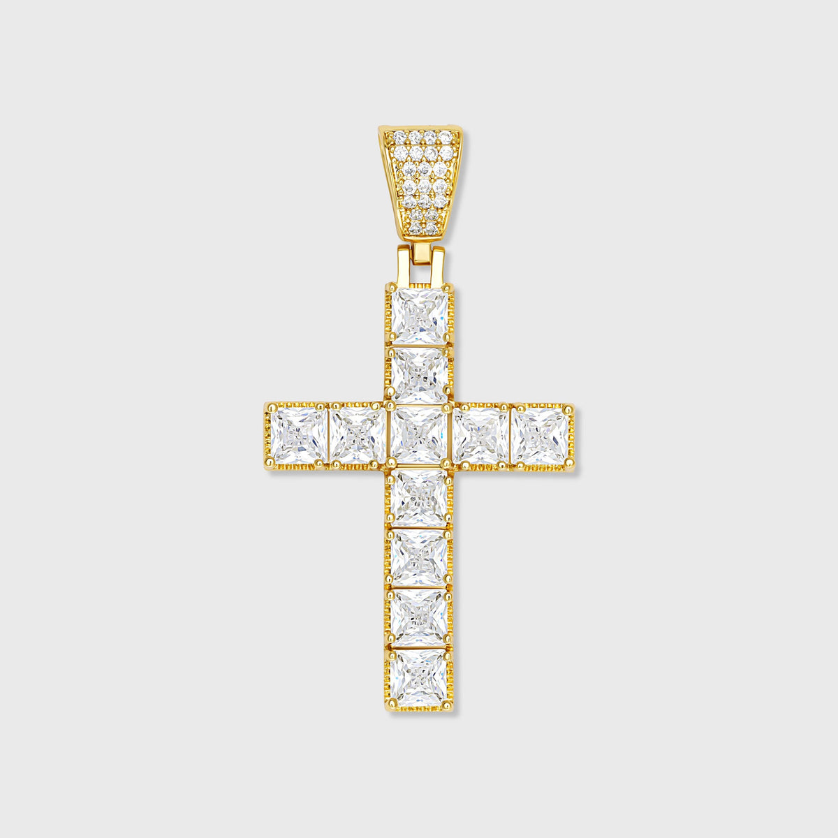 Cross Pendant - Princess Diamond Cut (Gold)