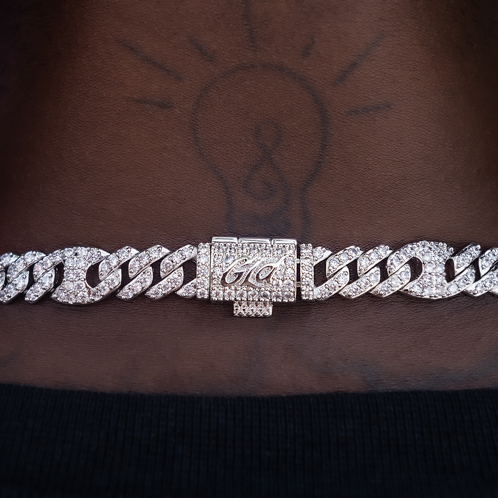 Iced Mariner Cuban Chain in White Gold- 9mm
