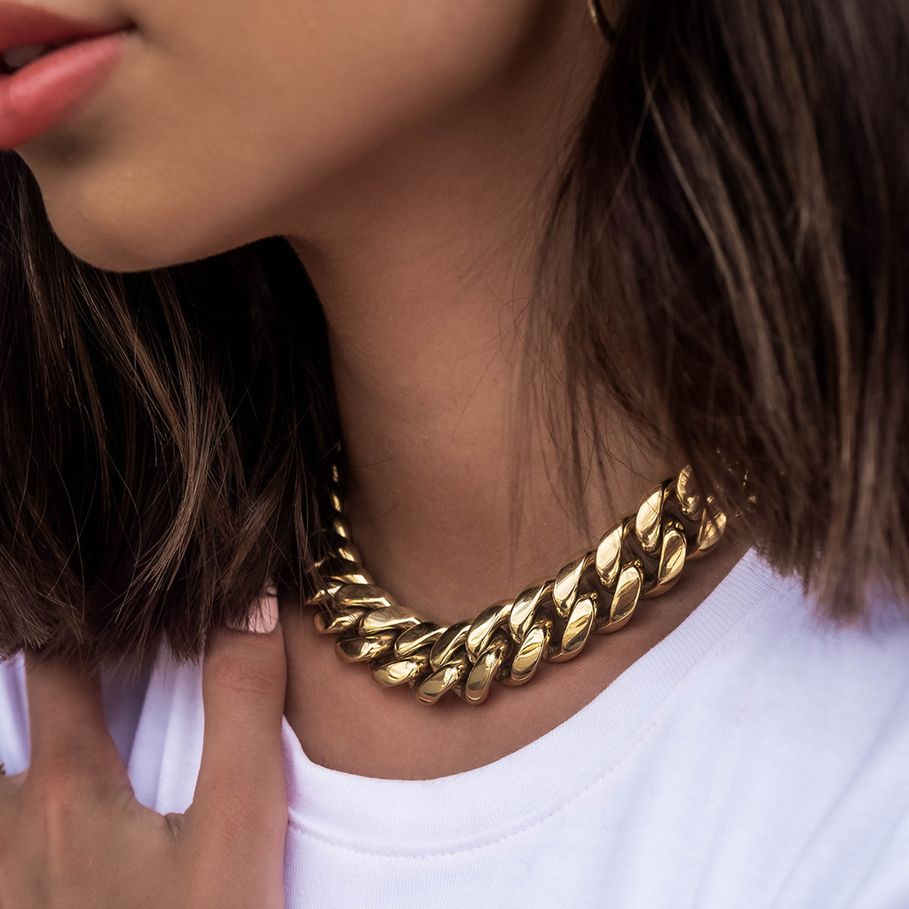 GLD GLD Signature Cuban in Yellow Gold- 19mm