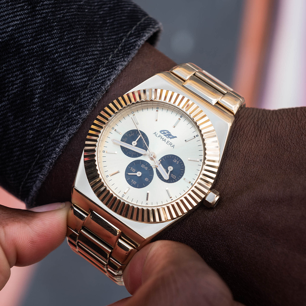 42MM Black Chrono Dial Fluted Bezel Alpha Era®