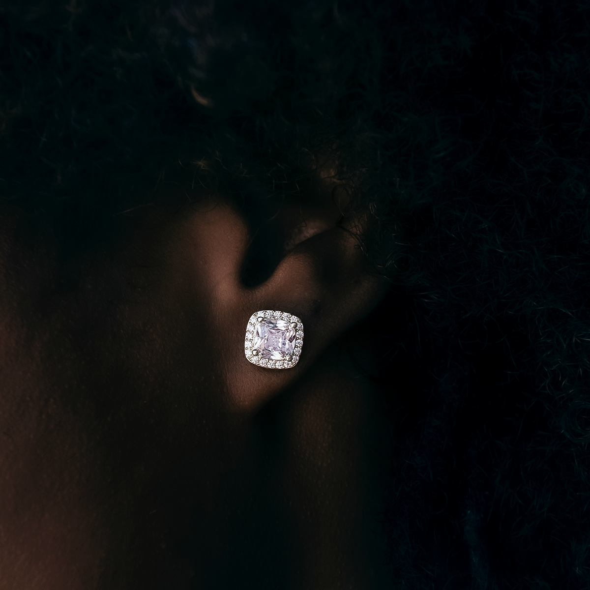 GLD Cushion Cut Earrings in Yellow Gold