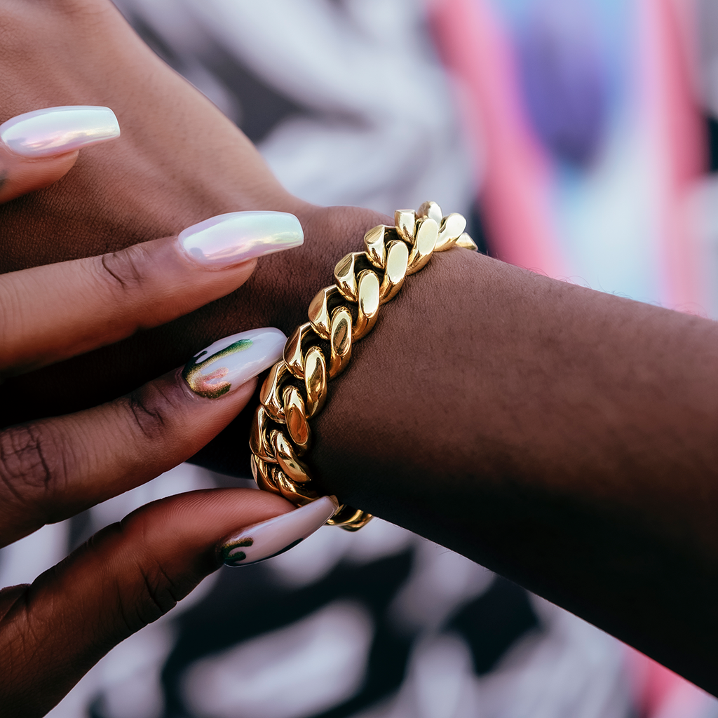 GLD Signature Cuban Link Bracelet in Yellow Gold - 12mm