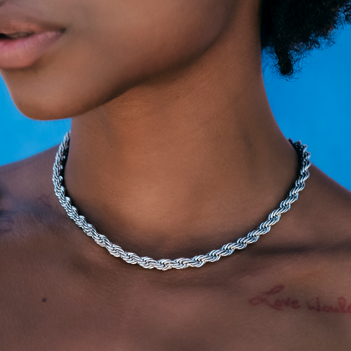 Rope Necklace in Sterling Silver - 6mm