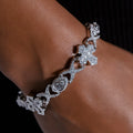 Baguette Cross Evil Eye Bracelet