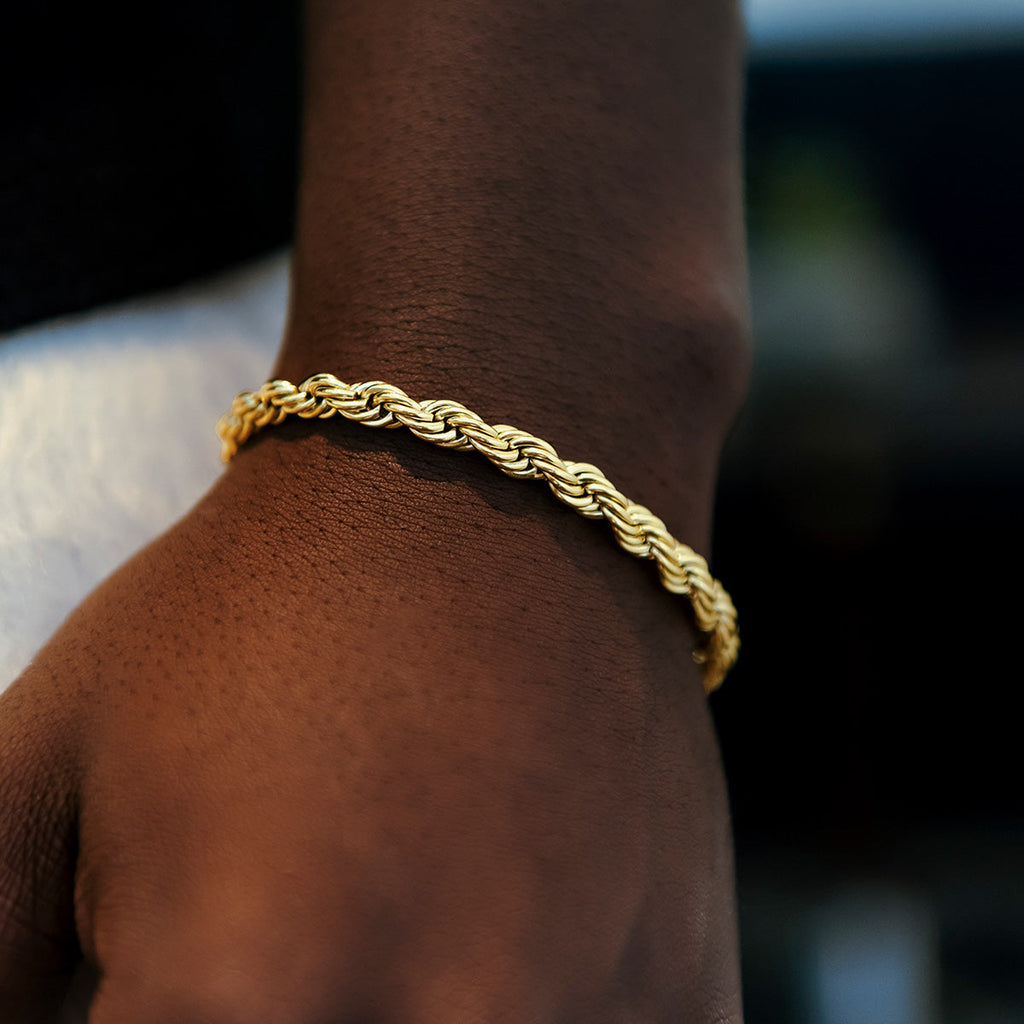 GLD Rope Bracelet in Yellow Gold- 6mm