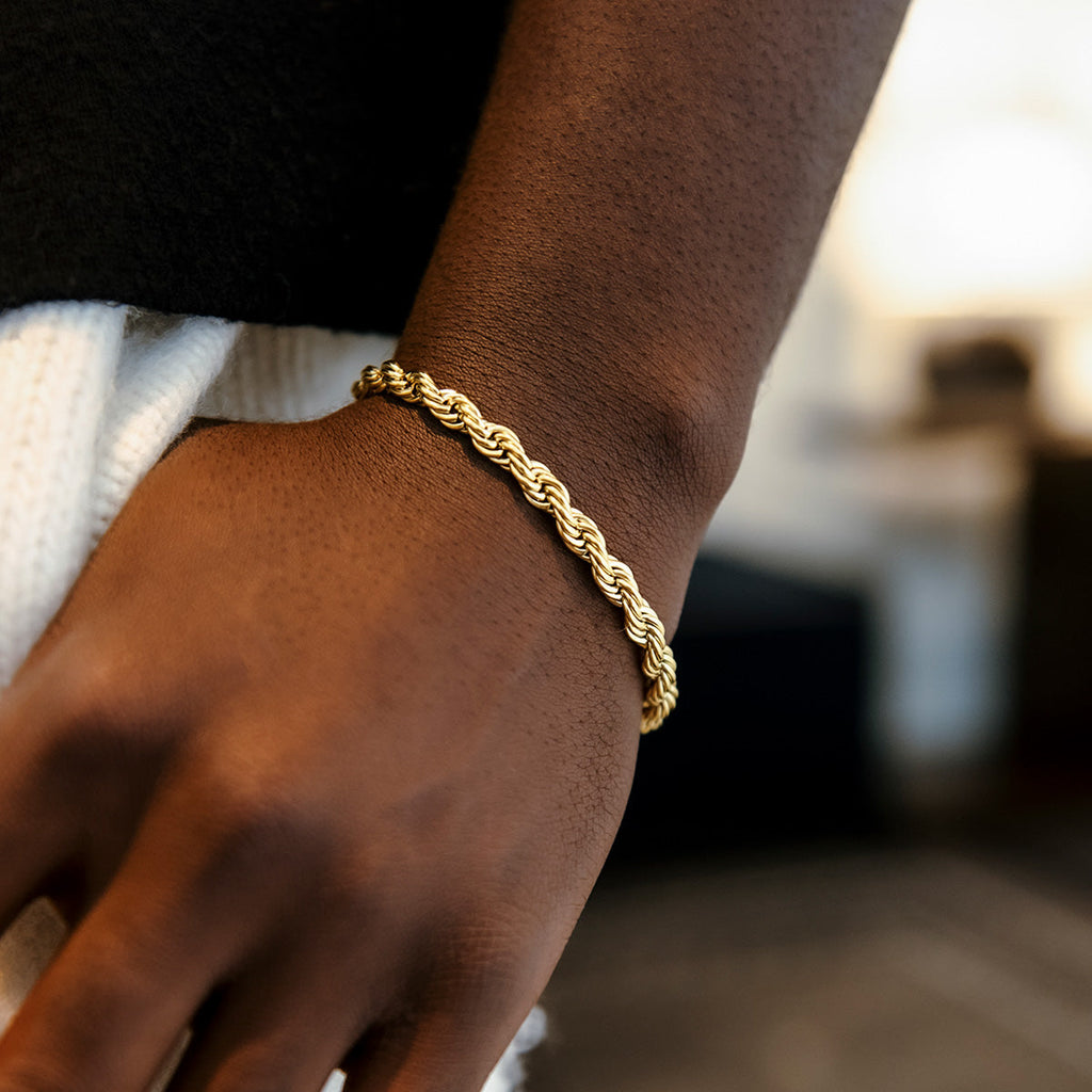 GLD Rope Bracelet in Yellow Gold- 6mm