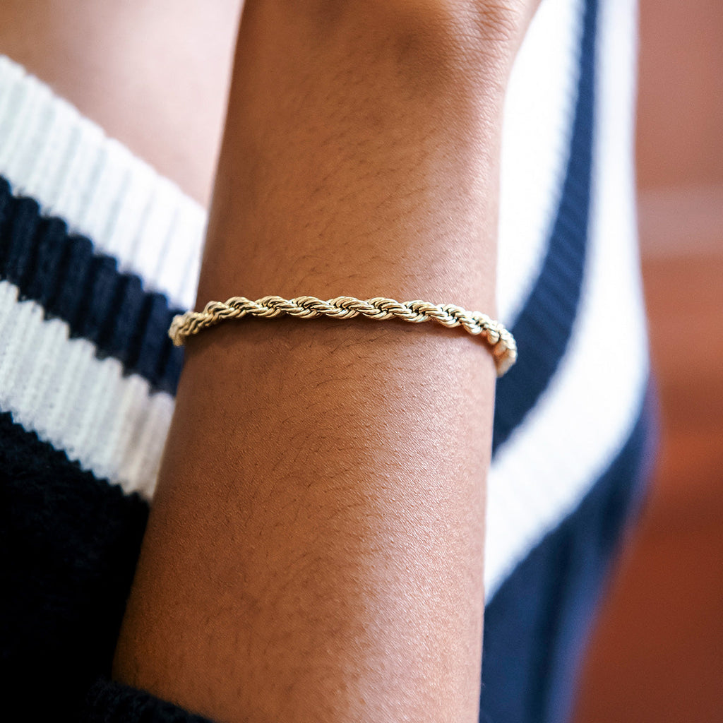 GLD Rope Bracelet in Yellow Gold- 4mm