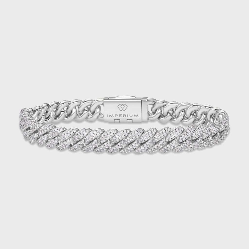 Iced Cuban Chain + Bracelet (Silver) - 10mm
