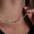 Popcorn Necklace in Yellow Gold- 2mm
