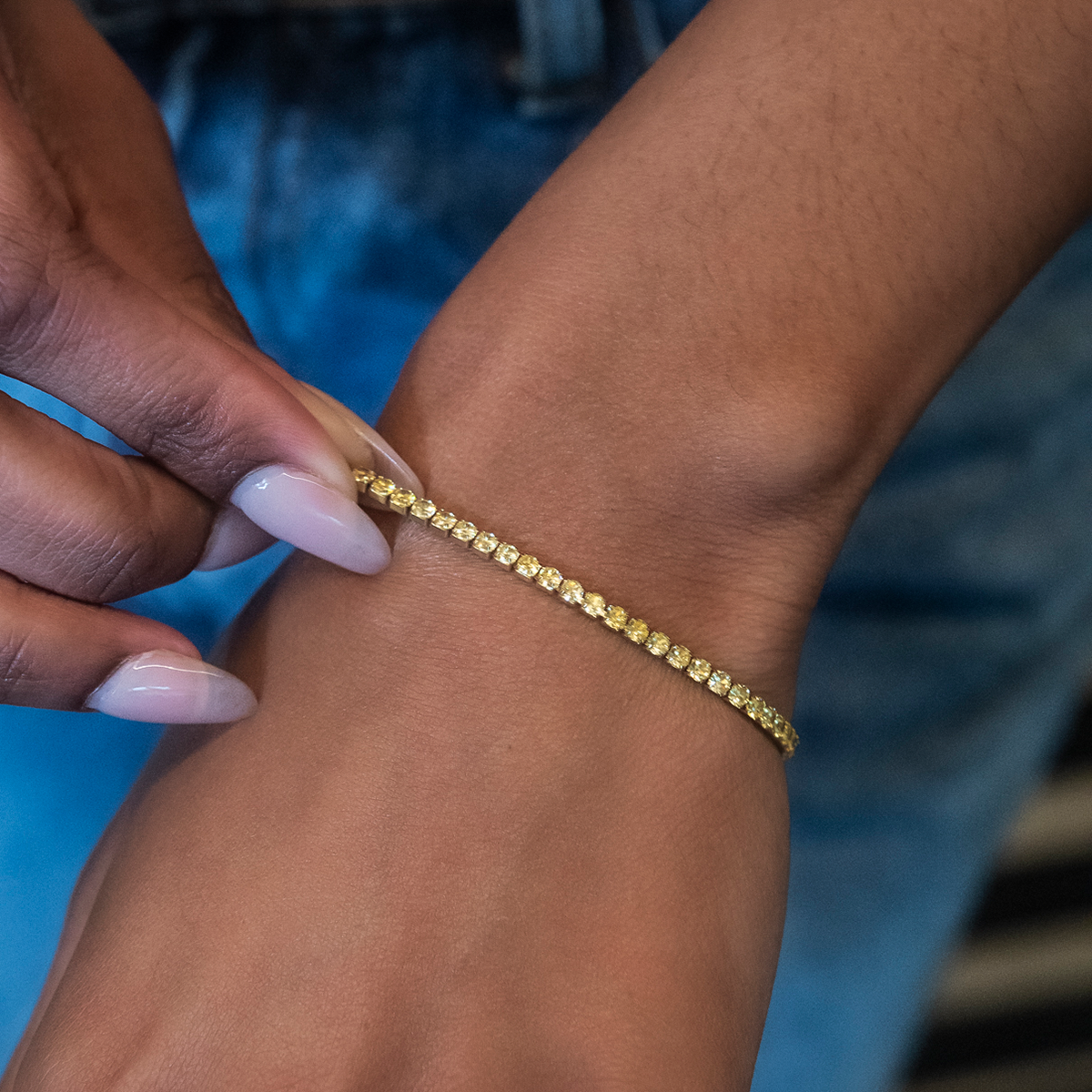 Canary Micro Tennis Bracelet in Yellow Gold