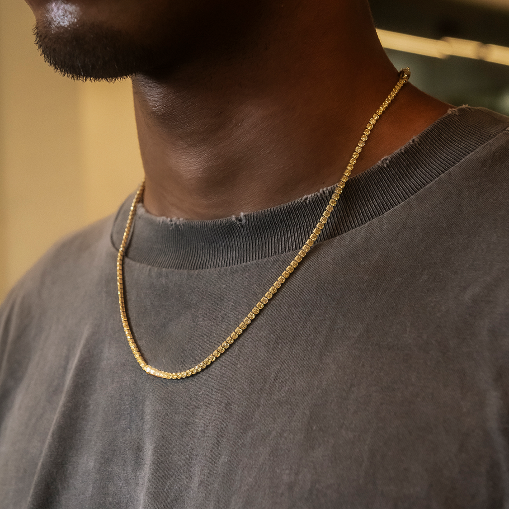 Canary Micro Tennis Chain + Bracelet Bundle in Yellow Gold