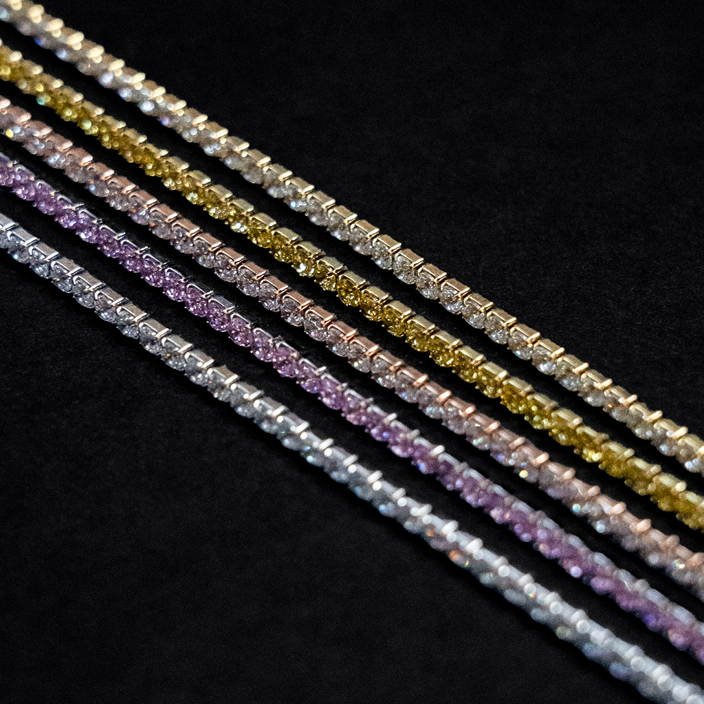 Micro Tennis Necklace in Rose Gold