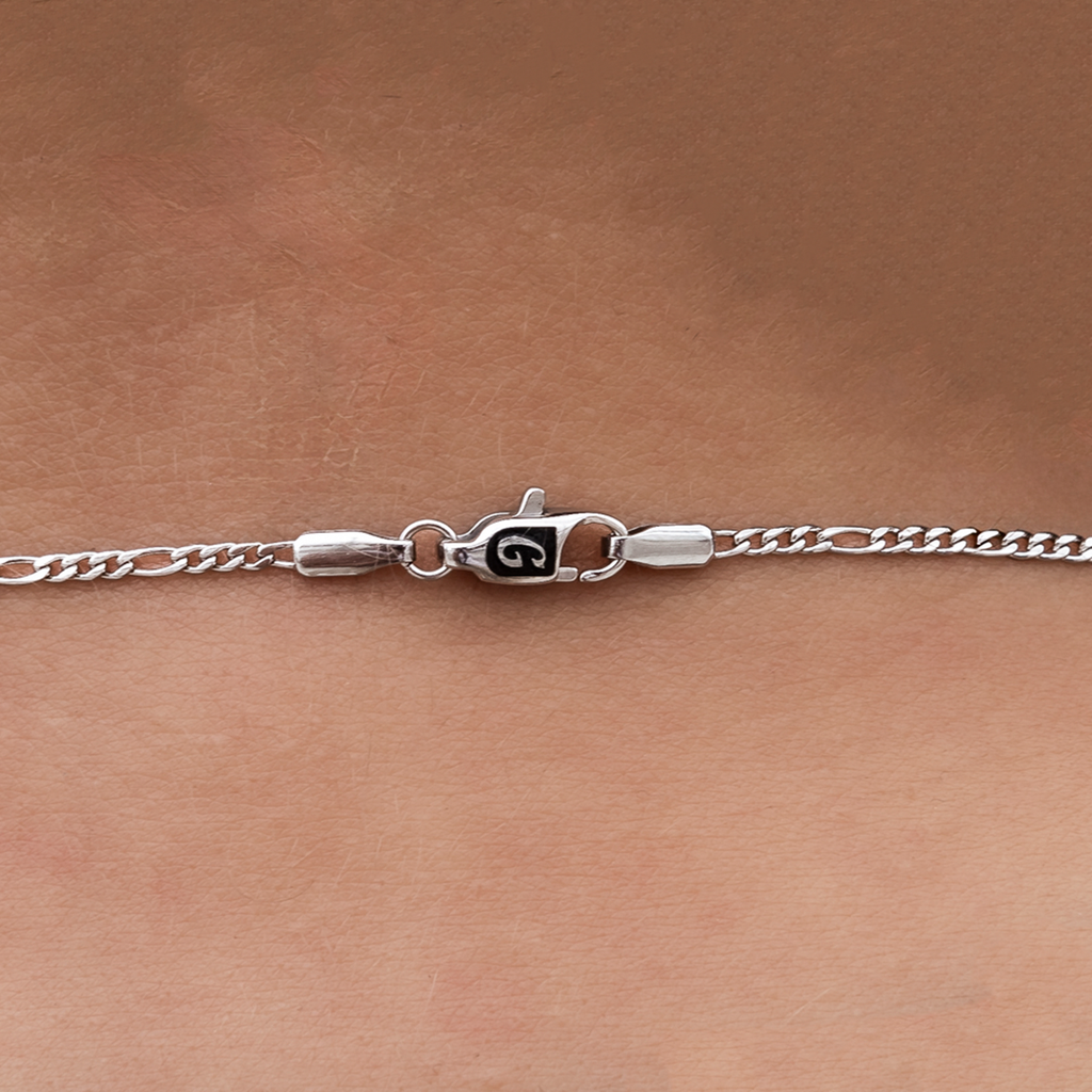 Figaro Necklace in White Gold- 2mm