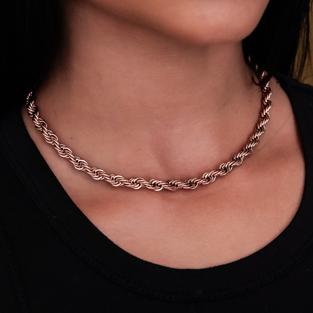 GLD Rope Necklace in Rose Gold- 6mm