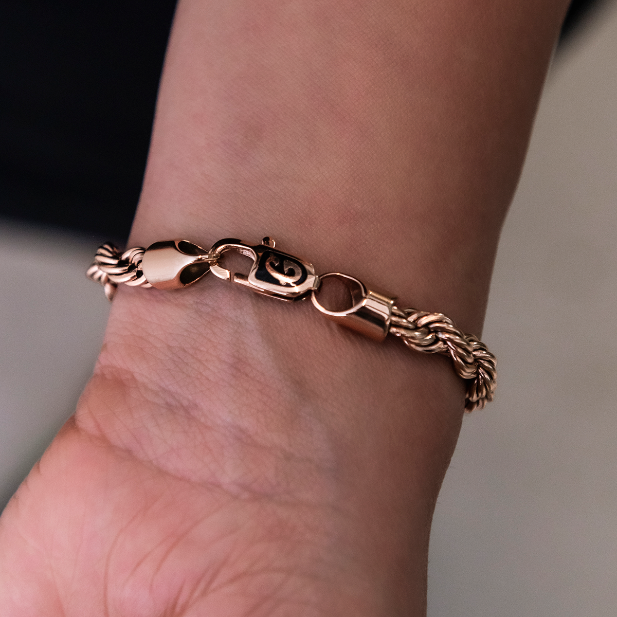 GLD Rope Bracelet in Rose Gold- 6mm