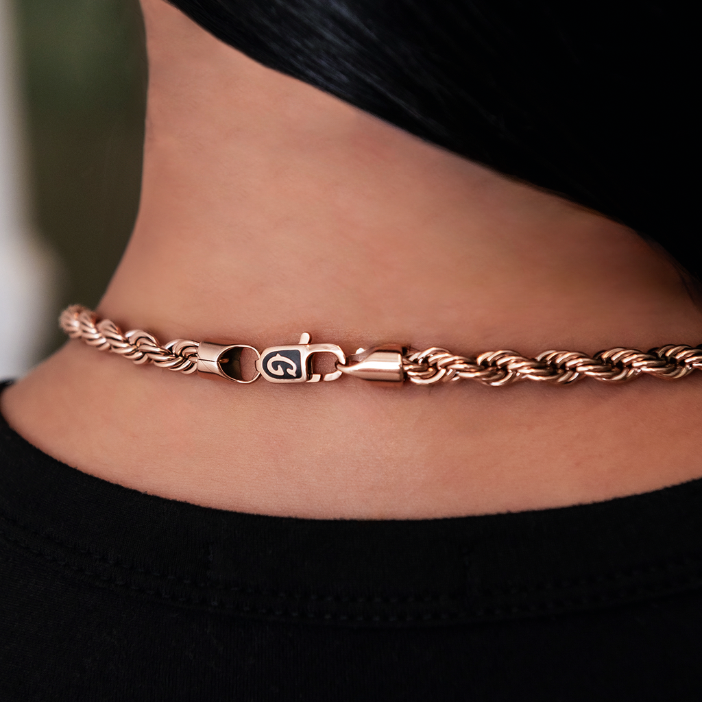 GLD Rope Necklace in Rose Gold- 6mm