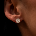 8mm Round Cut Diamond Stud Earrings in Yellow Gold