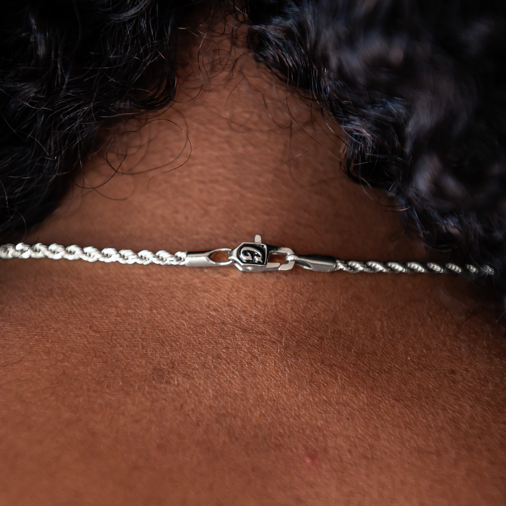 Rope Chain Necklace + Bracelet Bundle in White or Yellow Gold - 2mm