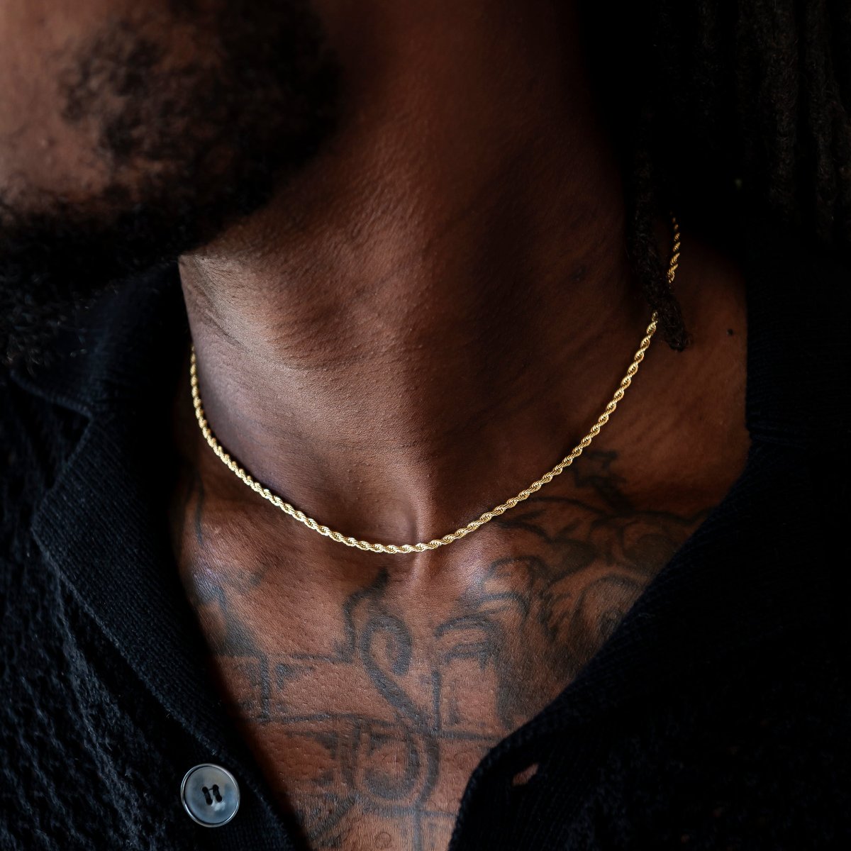 Rope Chain + Bracelet Bundle in White or Yellow Gold - 2mm