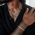 Micro Cuban Chain + Bracelet Bundle in White Gold - 3mm