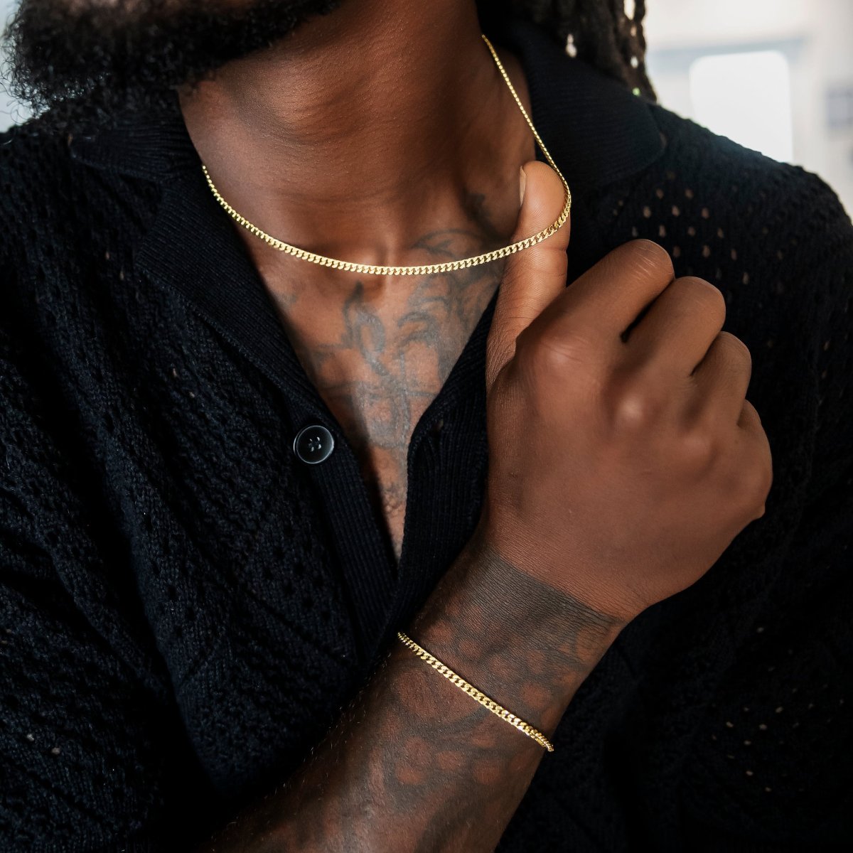 Micro Cuban Chain + Bracelet Bundle in Yellow Gold - 3mm