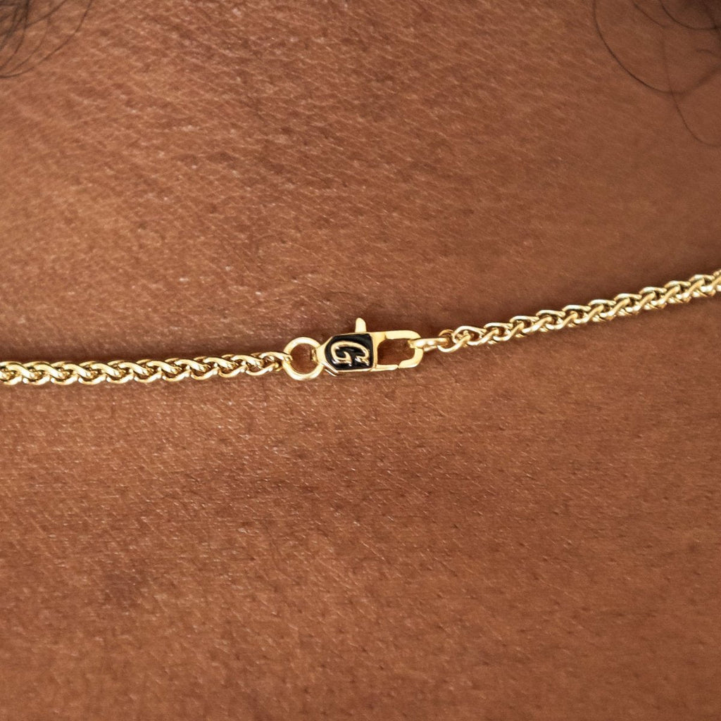 Palm Chain Necklace + Bracelet Bundle in Yellow Gold - 2mm