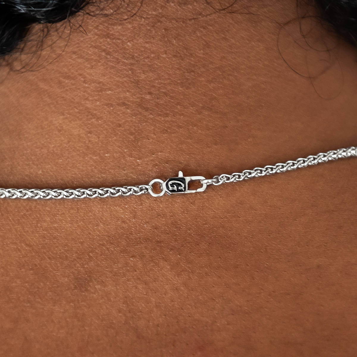 Palm Chain Necklace + Bracelet Bundle in White Gold - 2mm