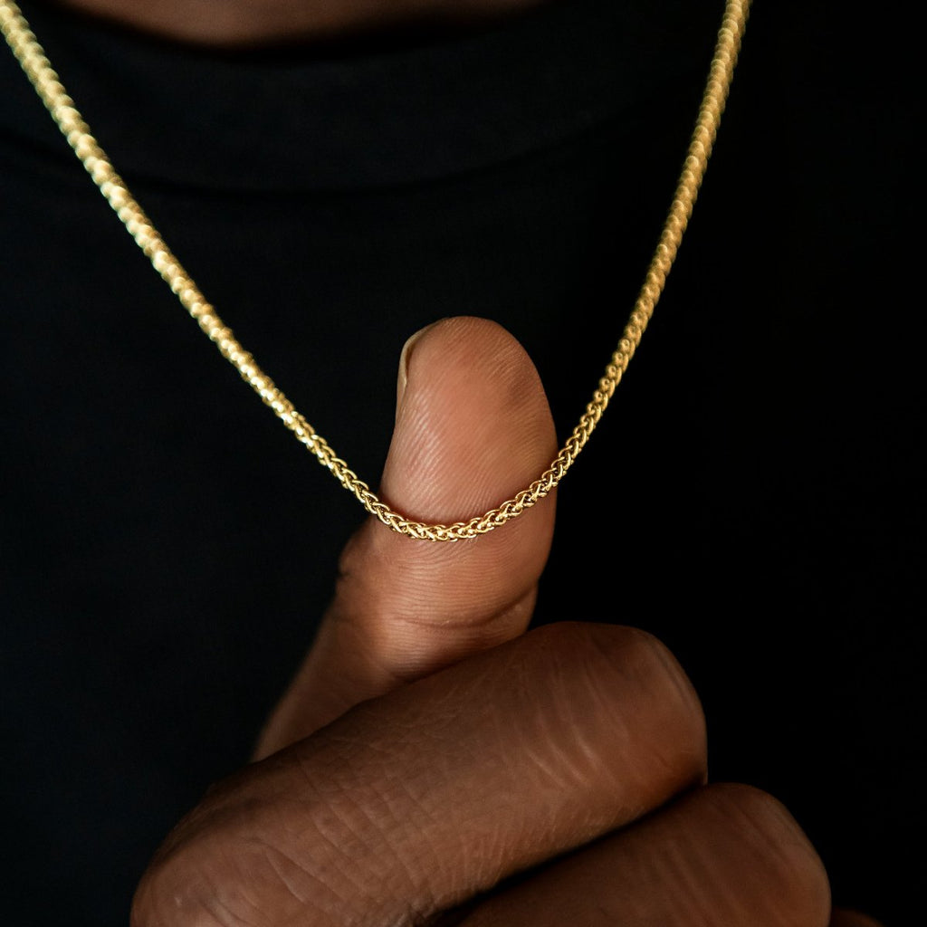 Palm Chain + Bracelet Bundle in Yellow Gold - 2mm
