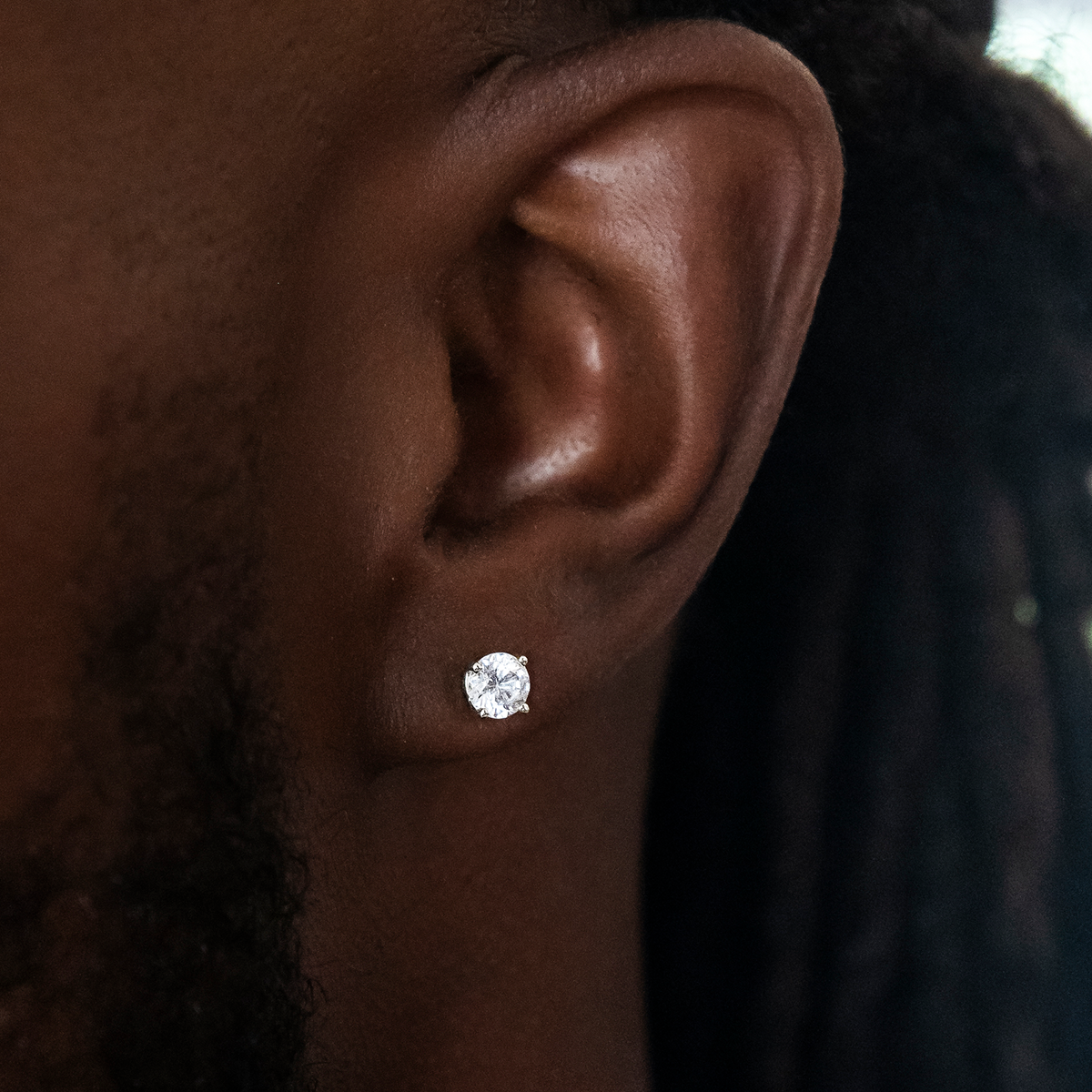 GLD 5mm Round Cut Diamond Stud Earrings in White Gold