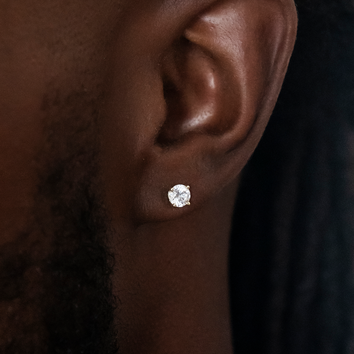 GLD 5mm Round Cut Diamond Stud Earrings in Yellow Gold