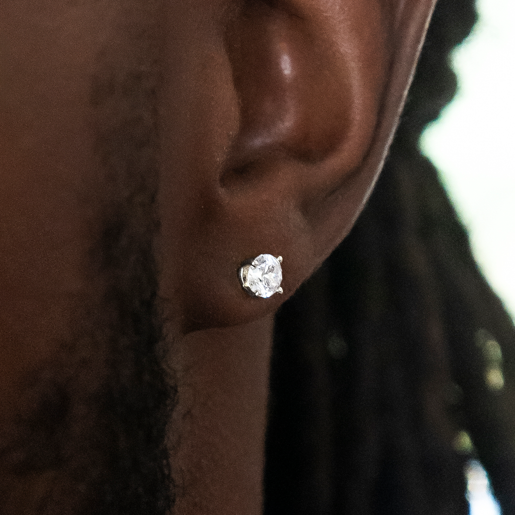 GLD 5mm Round Cut Diamond Stud Earrings in White Gold