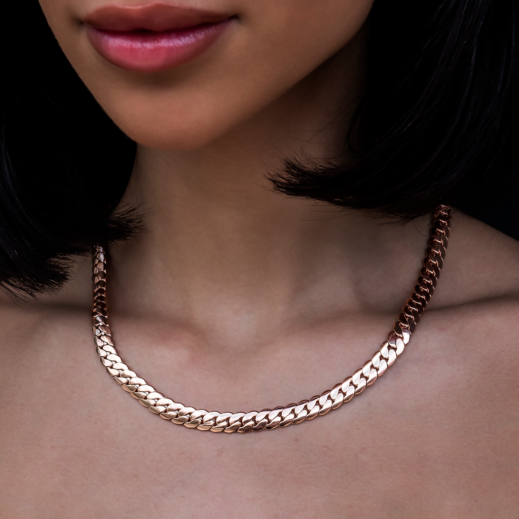 South Beach Cuban™ Necklace in Rose Gold- 8mm