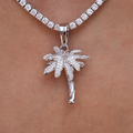 Iced Palm Tree in White Gold