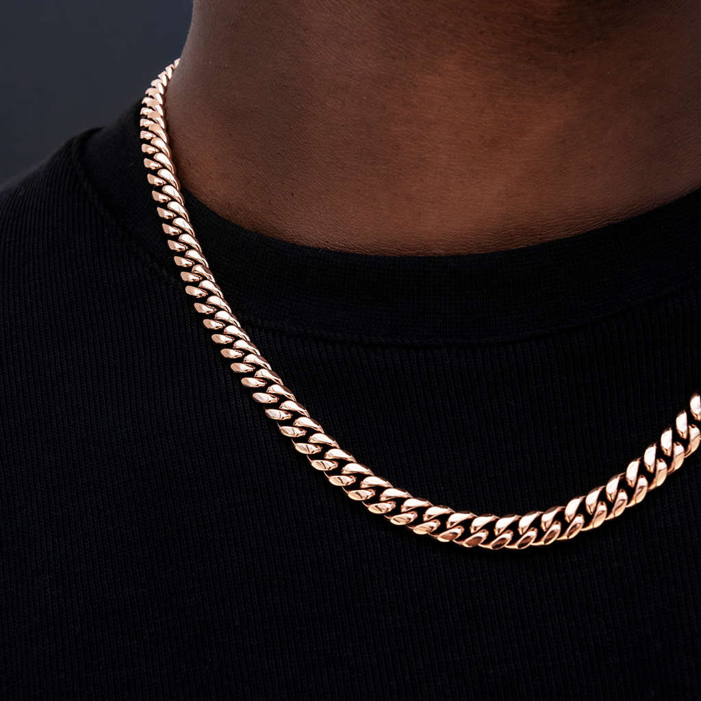 GLD Miami Cuban Link Chain in Rose Gold- 8mm