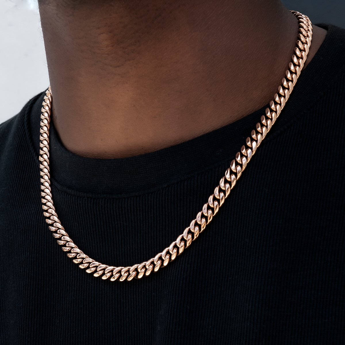 GLD Miami Cuban Link Chain in Rose Gold- 8mm