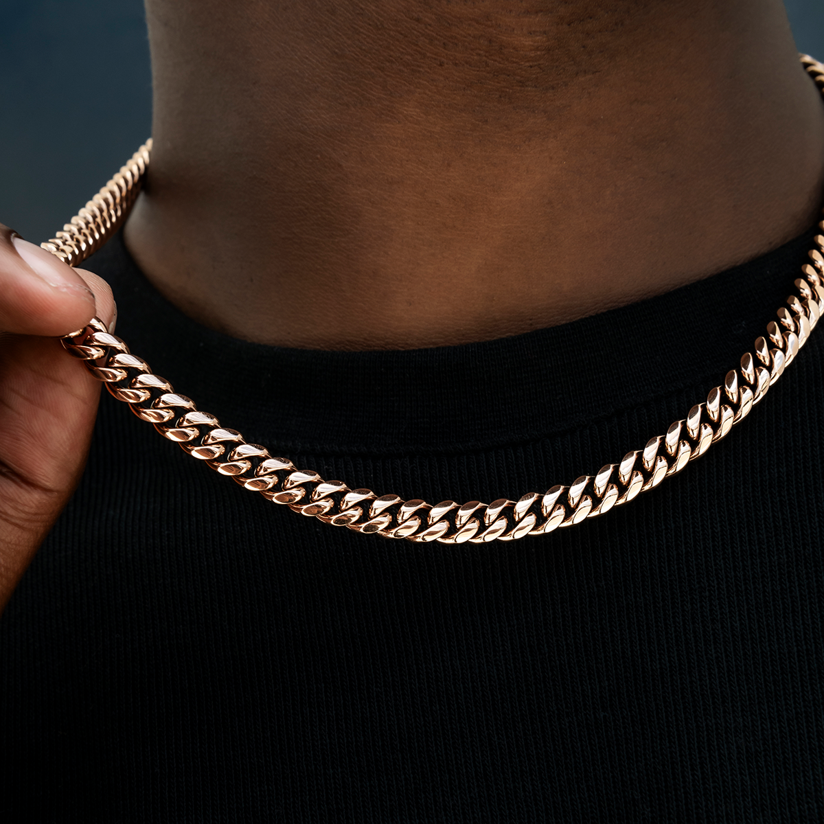 GLD Miami Cuban Link Chain in Rose Gold- 8mm