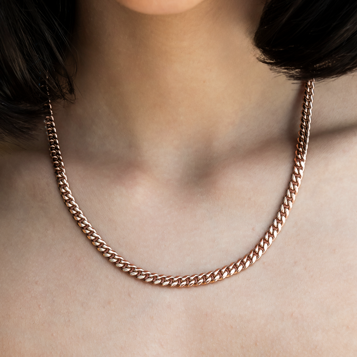 GLD Cuban Link Necklace in Rose Gold- 5mm
