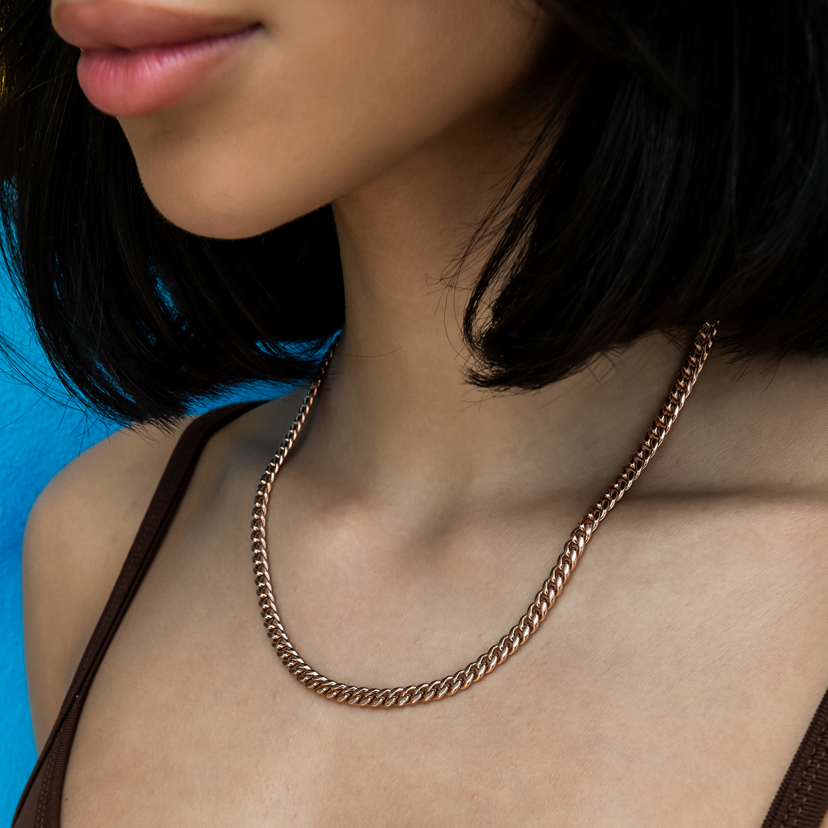 GLD Cuban Link Necklace in Rose Gold- 5mm