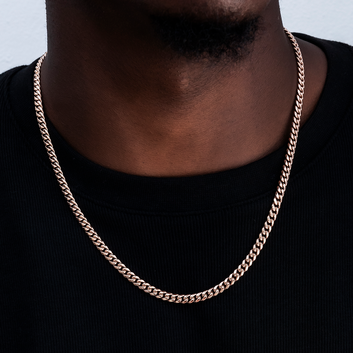 GLD Cuban Link Chain in Rose Gold- 5mm