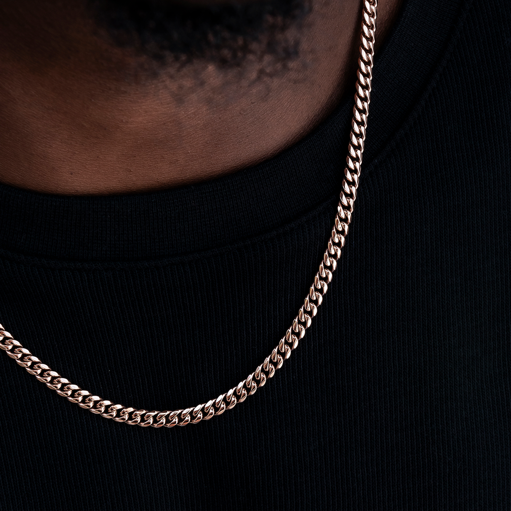 GLD Cuban Link Chain in Rose Gold- 5mm