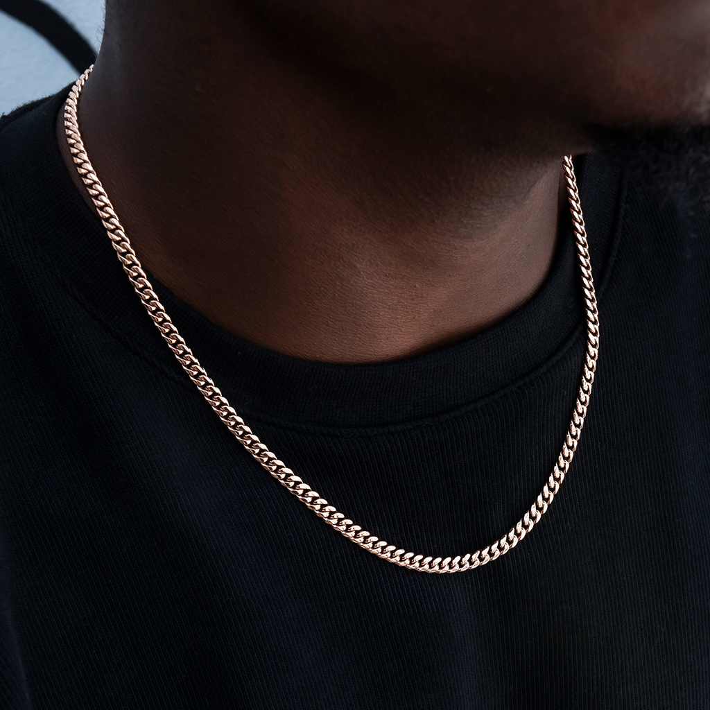 GLD Cuban Link Chain in Rose Gold- 5mm