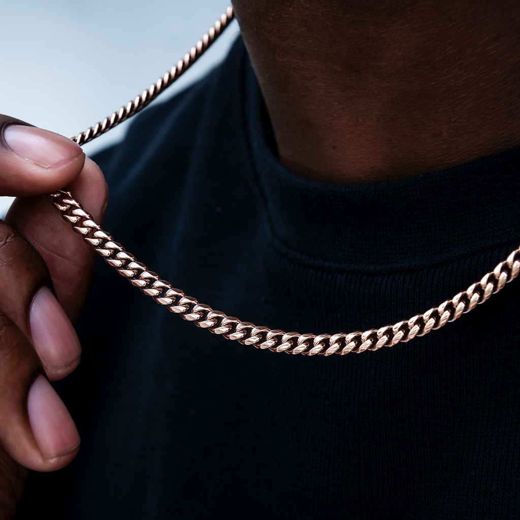 GLD Cuban Link Chain in Rose Gold- 5mm