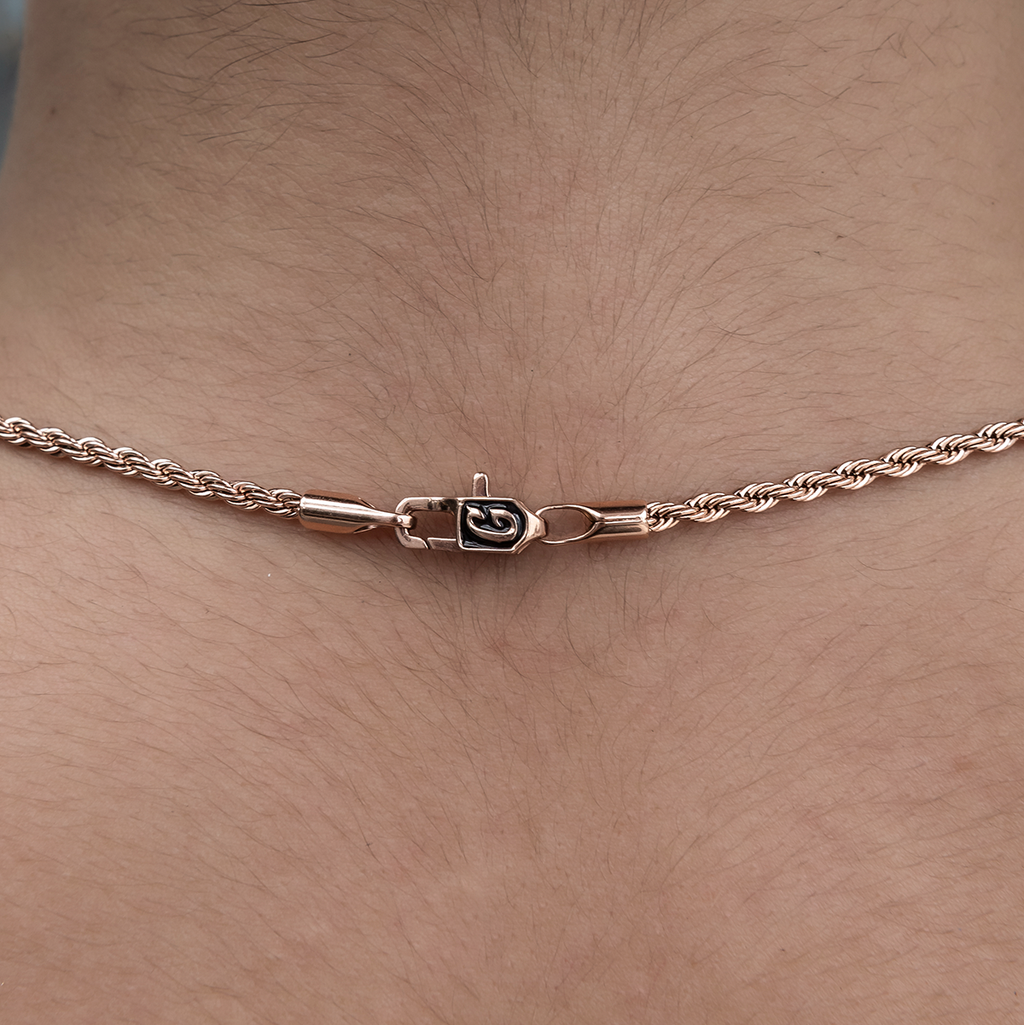 GLD Rope Necklace in Rose Gold- 2mm