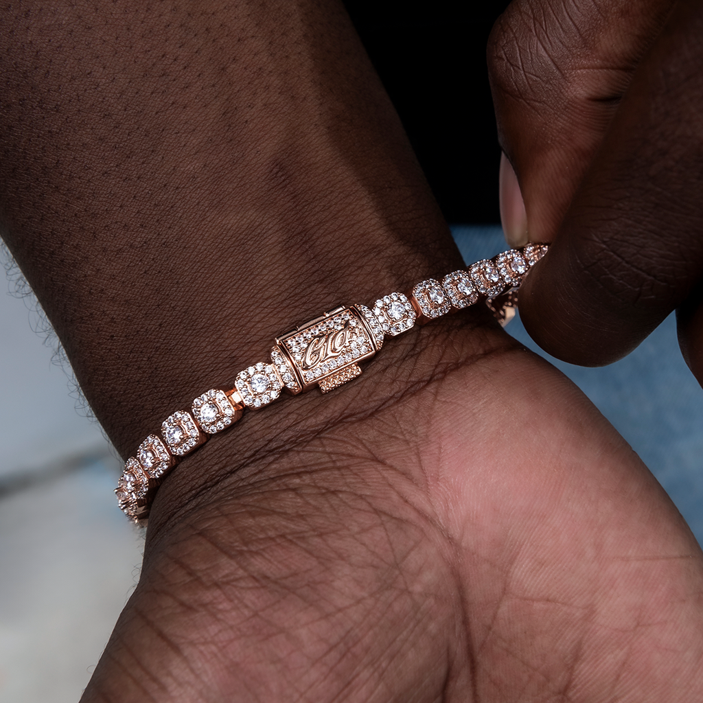 Micro Clustered Tennis Bracelet in Rose Gold